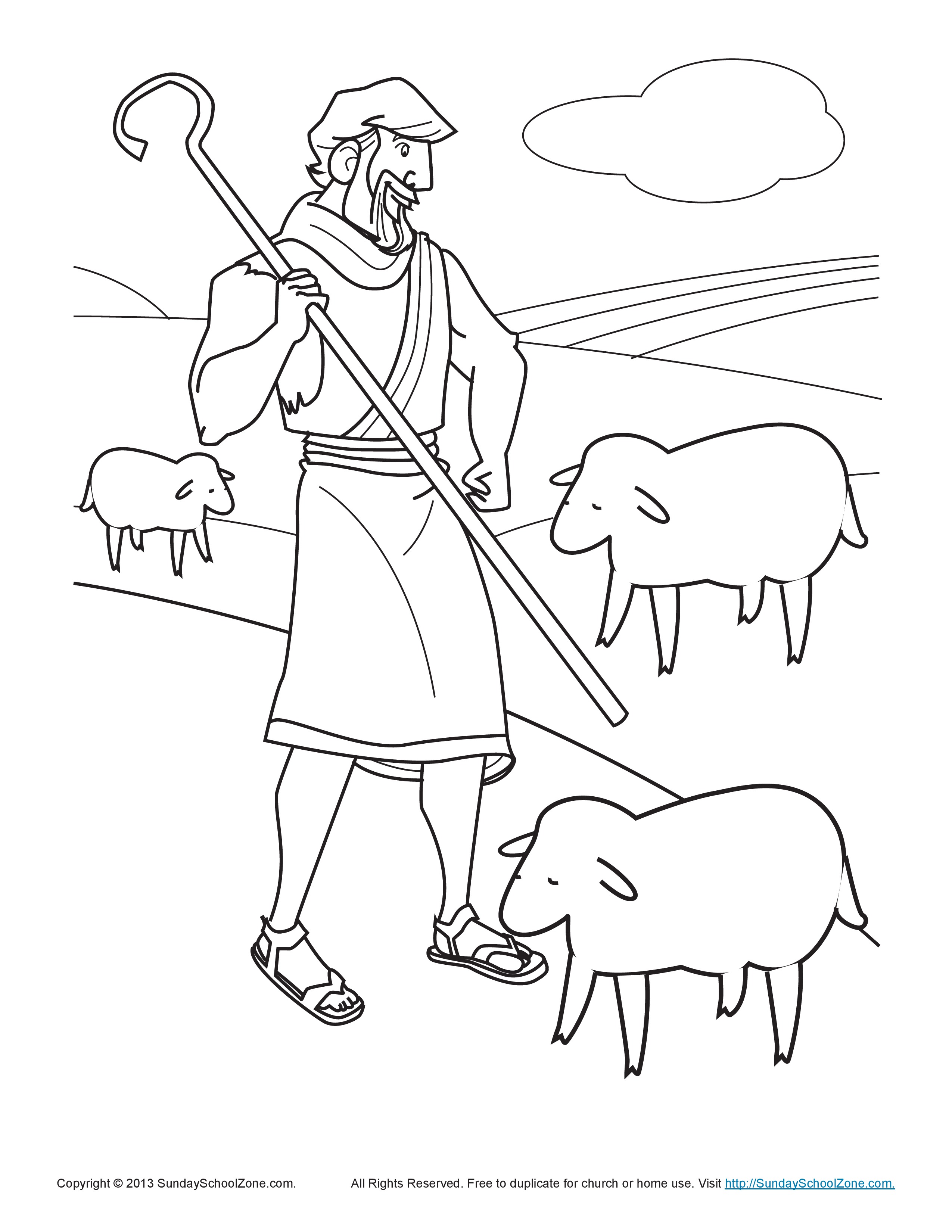 2550x3300 New Sheep And Shepherd Coloring Pages