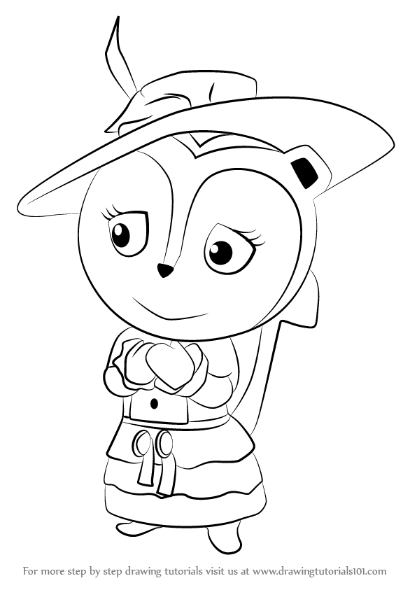 596x843 Step By Step How To Draw Priscilla Skunk From Sheriff Callie'S