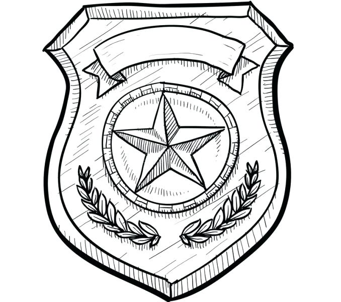678x600 Police Badge Coloring Page Drawing Of Police Badge Coloring Pages