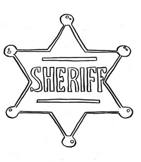 600x690 Sheriff Badge Coloring Page Printable Coloring Page