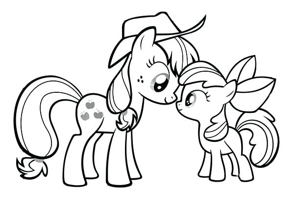 600x440 My Little Pony Applejack And Apple Bloom Coloring Page My Little