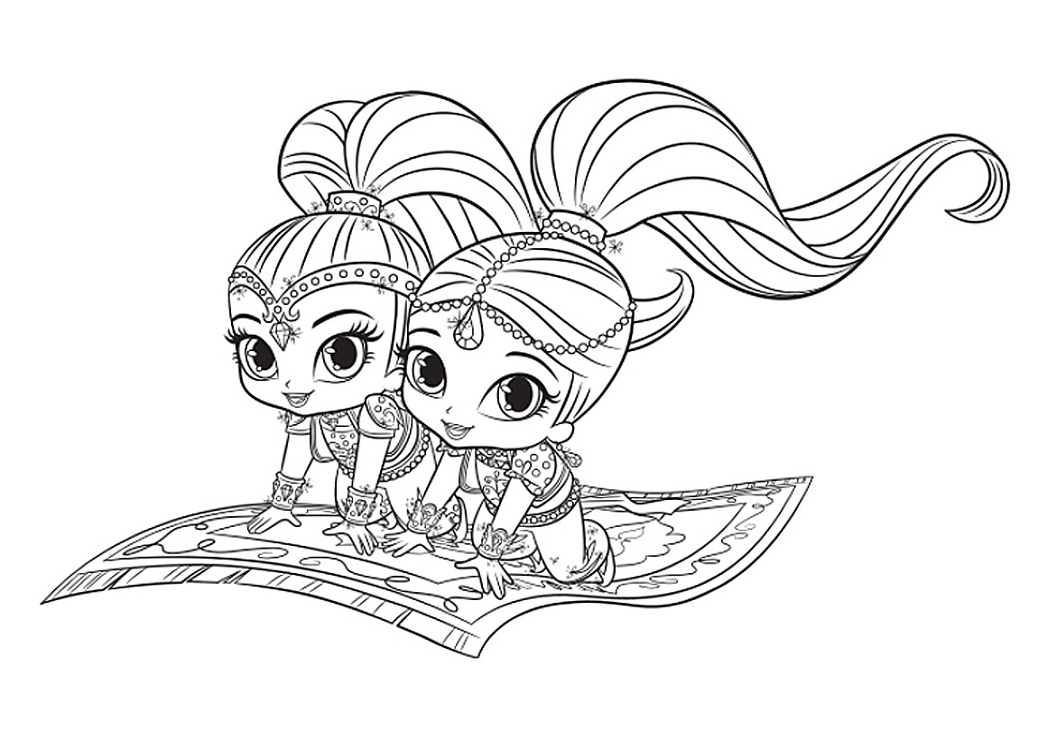 1160x820 Shimmer And Shine Coloring Pages To Download And Print For Free