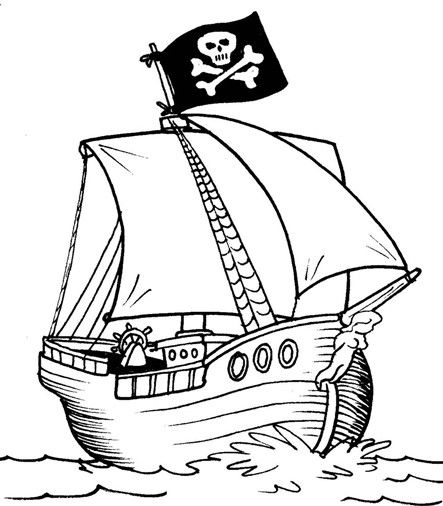 443x506 Pirate Art Activities For Preschoolers Pirate Ship Coloring Page