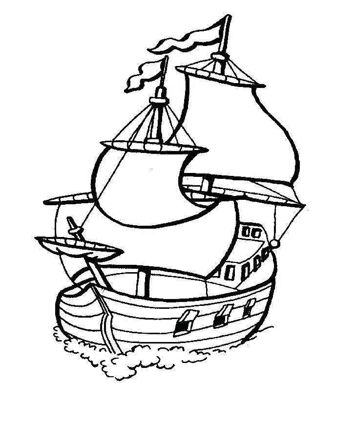 727x878 Free Pirate Ship Template Printable Kids Coloring Ship Coloring