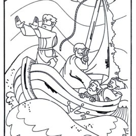 268x268 Bible Coloring Pages Paul's Shipwreck Jesus Boat Coloring Page