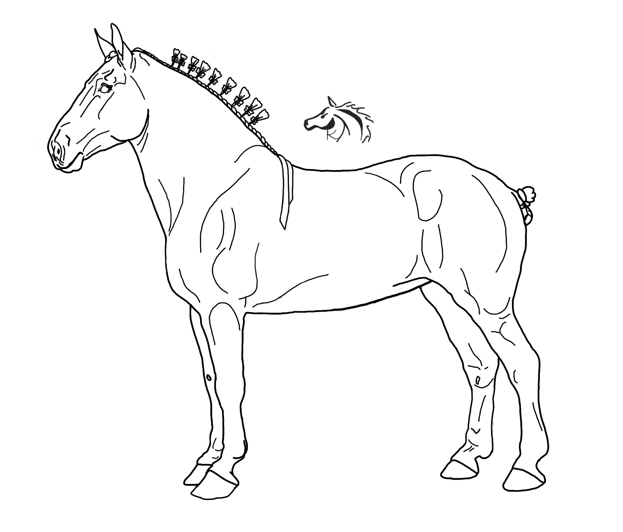 2008x1715 Draft Horse Coloring Pages
