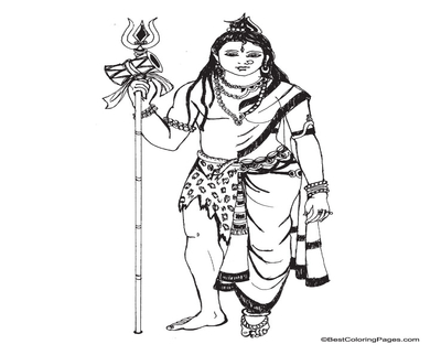 400x322 Shiva Coloring Simple Page Image Clipart Images