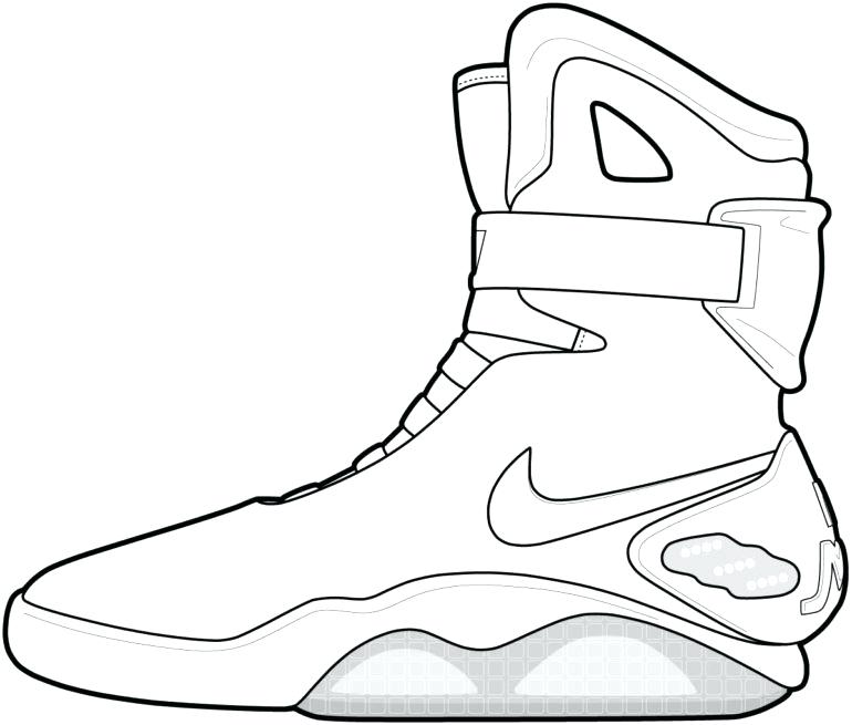 770x655 Tennis Shoe Outline Drawing Shoes Coloring Pages Printable