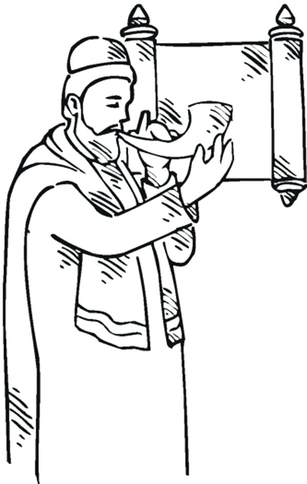 600x946 Hearing The Shofar Coloring Page Coloring Pages Hearing Tests Free