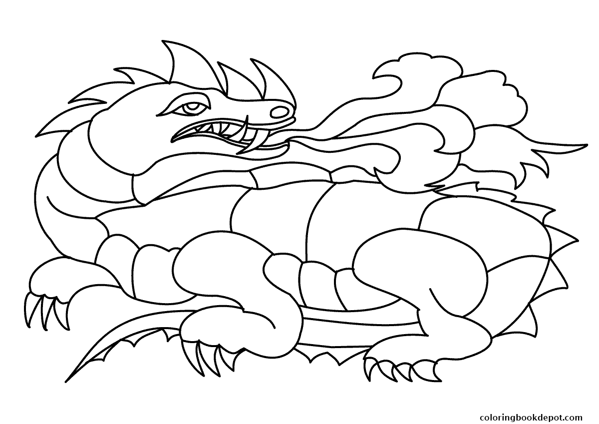 1200x849 Dragon Shooting Fires Coloring Pages