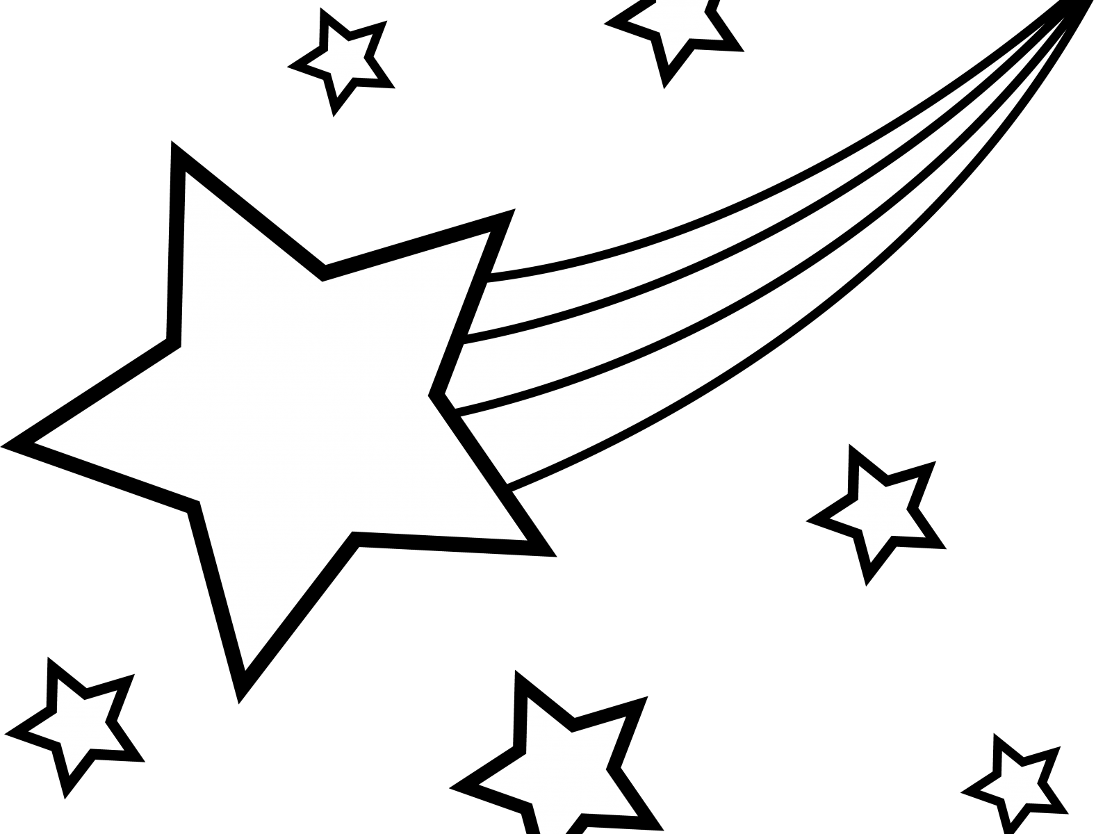 1600x1200 Convenient Shooting Star Coloring Page Stars Big Small Pages
