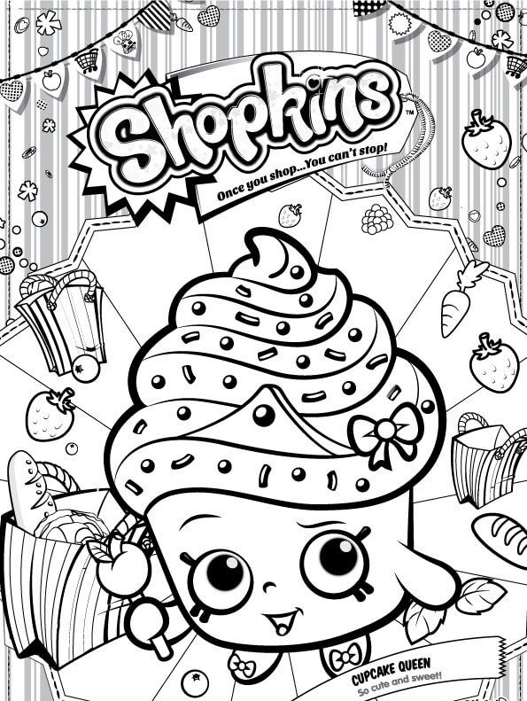 595x791 Kids N Coloring Page Shopkins Cupcake Queen Colouring