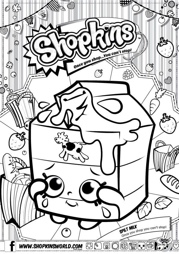 595x842 Shopkins Coloring Pages Season 1 Spilt Milk Coffeetea