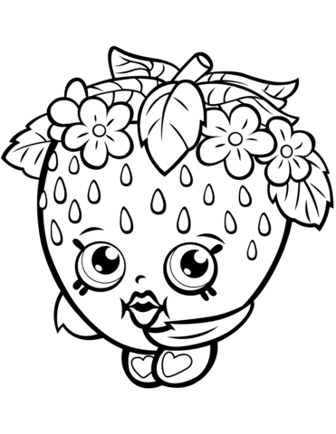 371x480 Strawberry Kiss Shopkins Coloring Page Strawberry Kiss Shopkin