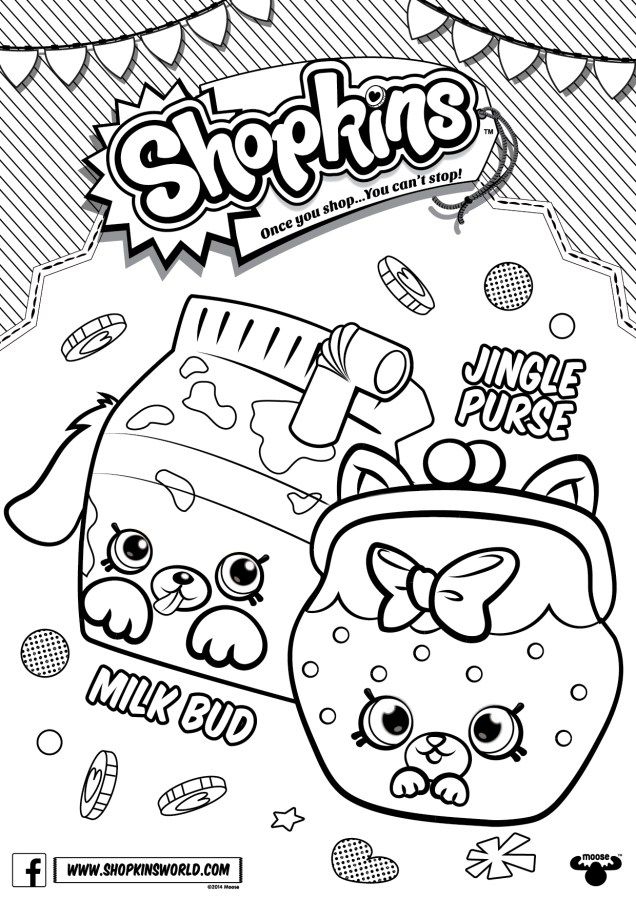 636x899 Shopkins Coloring Pages Season 4 Petkins Jingle Purse Milk Bud