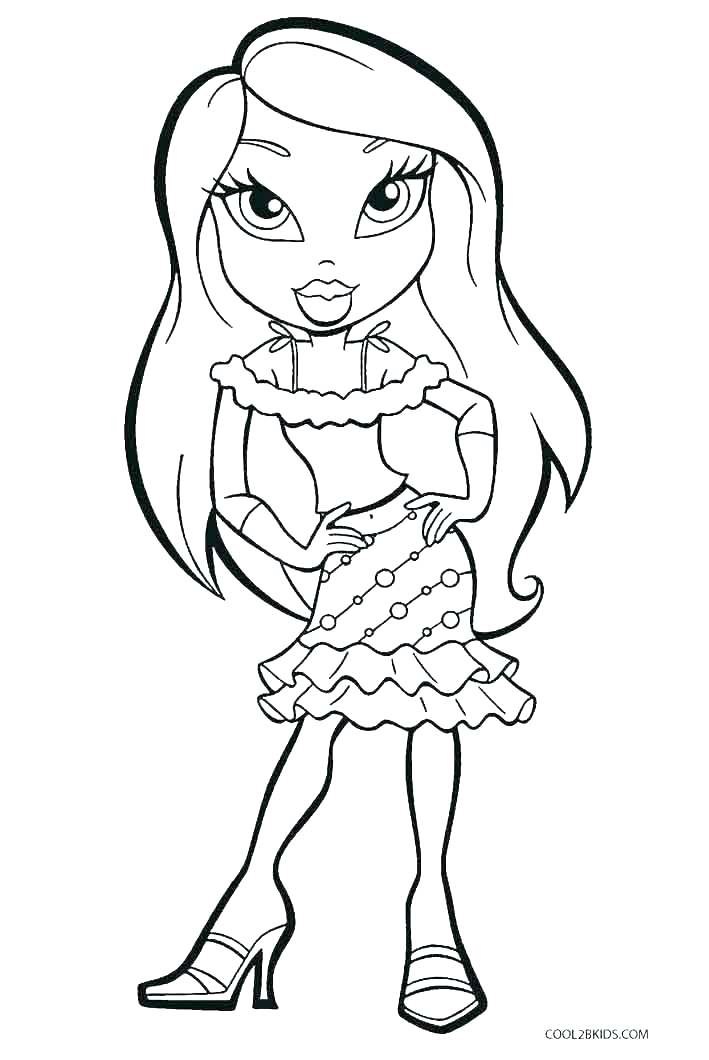 709x1060 Bratz Dolls Coloring Pages Doll With Shopping Bags Coloring Sheet
