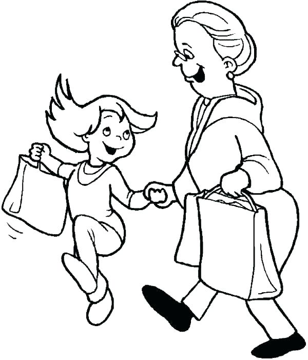 600x701 Shopping Coloring Pages Shopping Centre Colouring Pages Edusmart.co