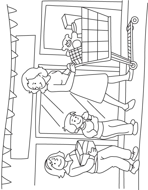 580x744 Shopping Mall Coloring Pages