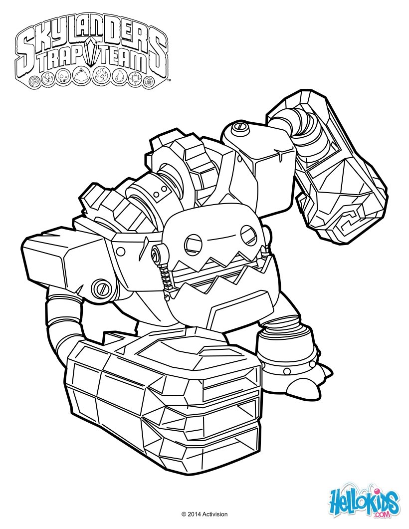 820x1060 Quality Skylanders Swap Force Coloring Pages Stink Bomb Trap Team