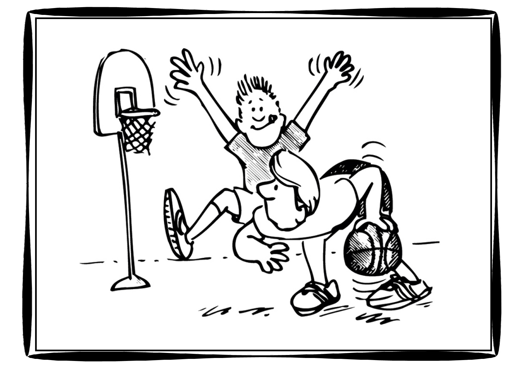 1754x1239 Basketball Coloring Pages