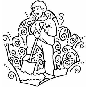300x300 Man Working With Shovel Coloring Page