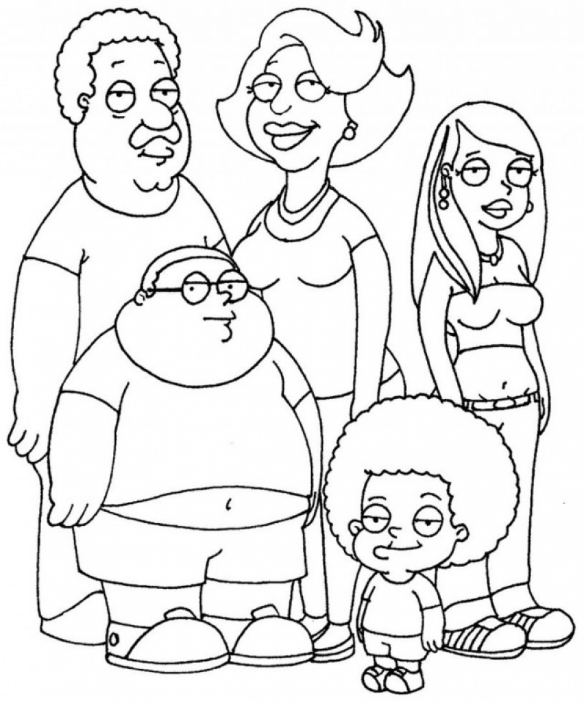 852x1024 Cleveland Show Coloring Pages Printable Coloring For Kids 2018