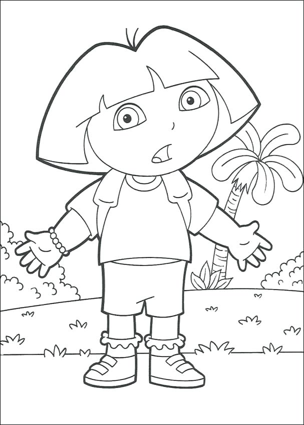 607x850 Dora The Explorer Printable Coloring Pages Printable Coloring