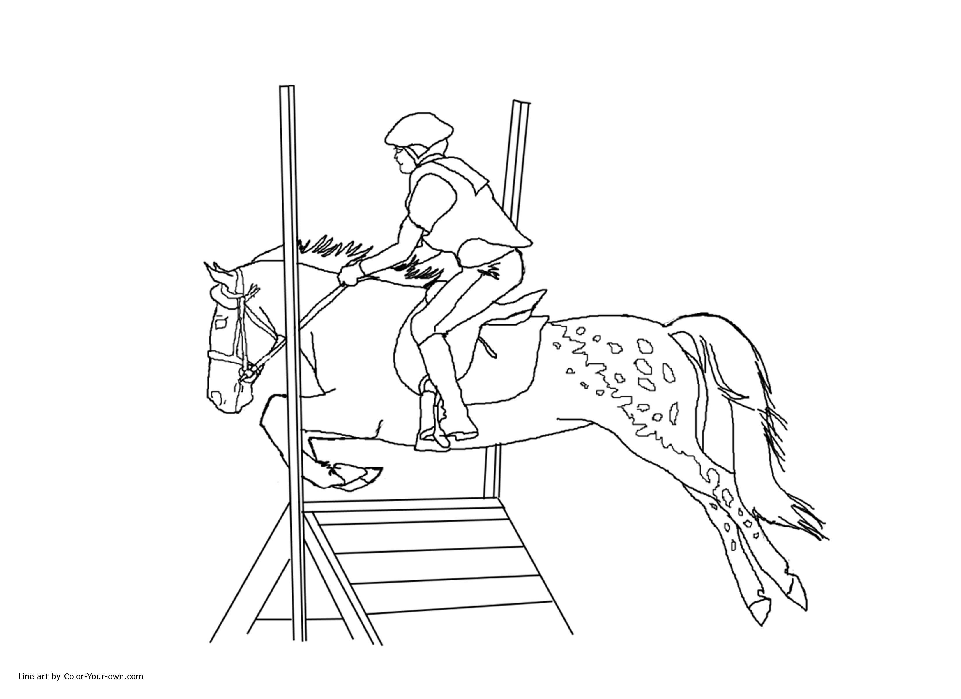 3300x2400 New Coloring Pages Horses Jumping