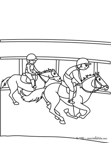 364x470 Cute Kids In Horse Competition Coloring Page. More Sports Coloring