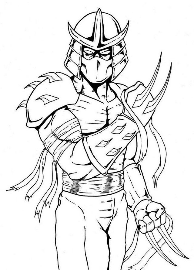 640x889 Shredder Teenage Mutant Ninja Turtles Coloring Page Shredder