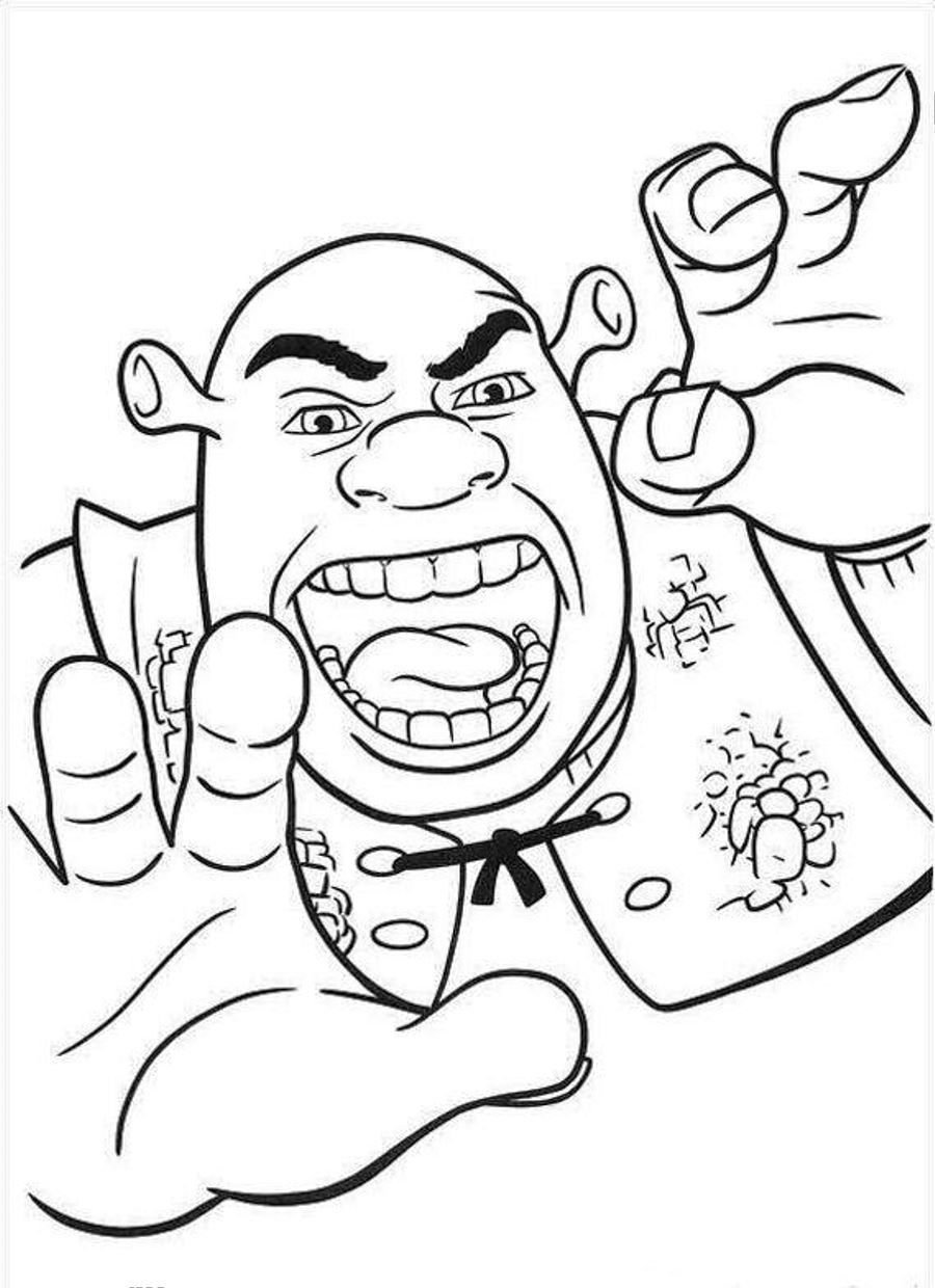 900x1240 Shrek Coloring Pages Printabl On Shrek And Donkey Coloring Page