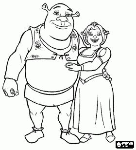 Shrek And Fiona Coloring Pages