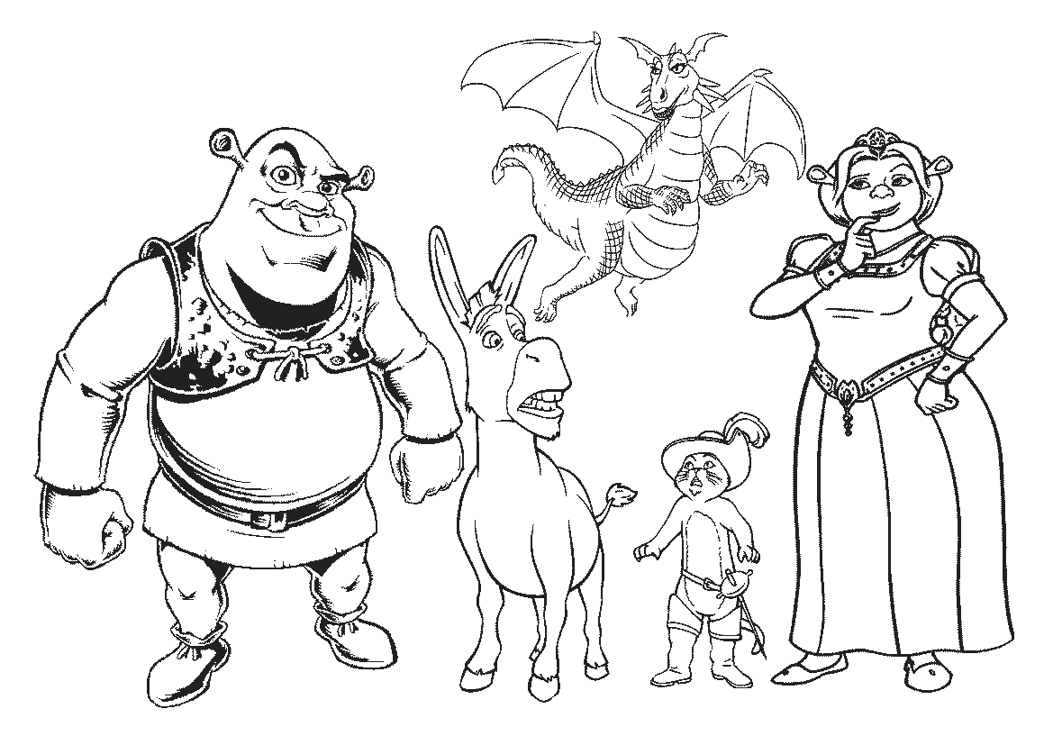 Shrek Christmas Coloring Pages