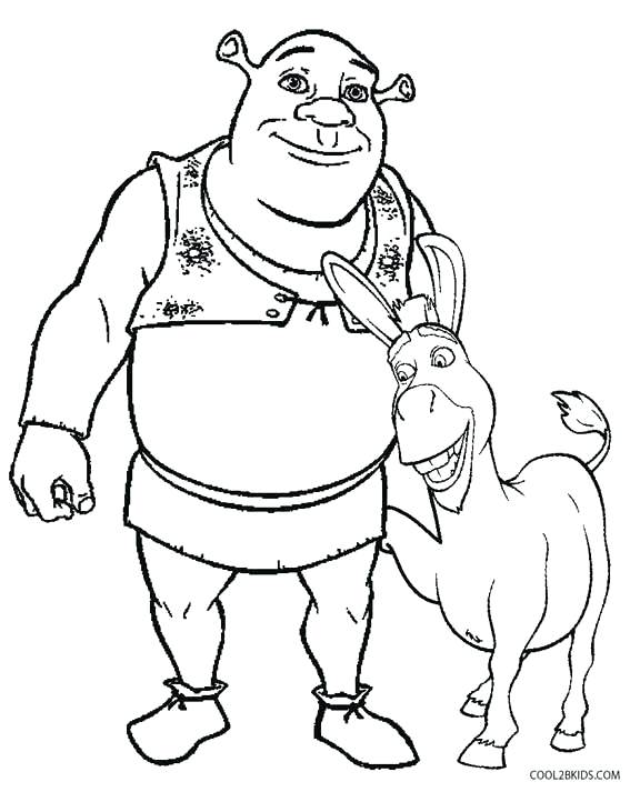 567x713 Shrek Coloring Page And Donkey Coloring Pages Shrek Christmas