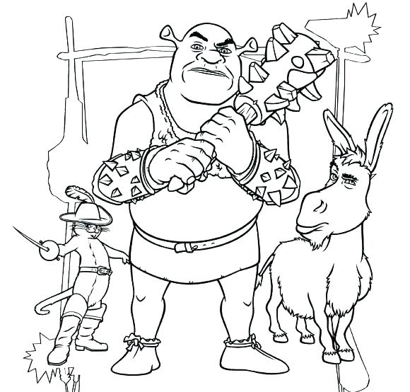 580x554 Shrek Coloring Pages