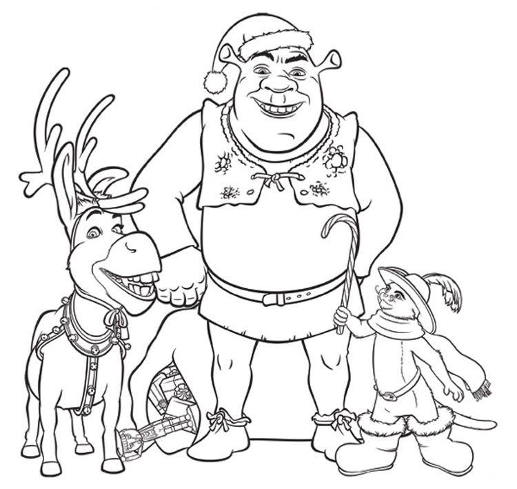 750x709 Shrek Xmas Coloring Pages.jpg Kids Colouring Pages
