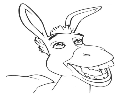 400x322 Donkey Face Coloring Page Panda