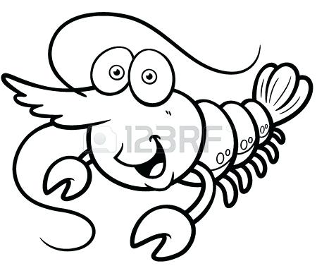 450x394 Shrimp Coloring Download Shrimp With Ethnic Doodle Pattern