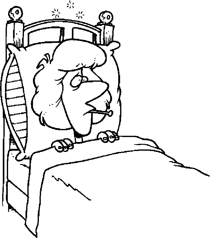 675x766 Sick Person Coloring Page
