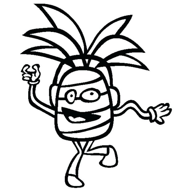 600x612 Silly Coloring Pages Silly Pineapple Dancing Around Coloring Page