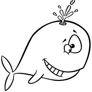 300x300 Silly Whale Spurting Water Coloring Page Kids Play Color