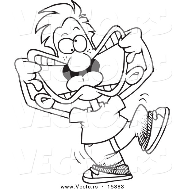 600x620 Vector Of A Cartoon Arrogant Boy Making Funny Faces