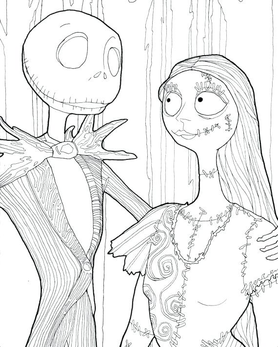 570x712 Digital Download Jack And Sally Coloring Page Jack And Sally