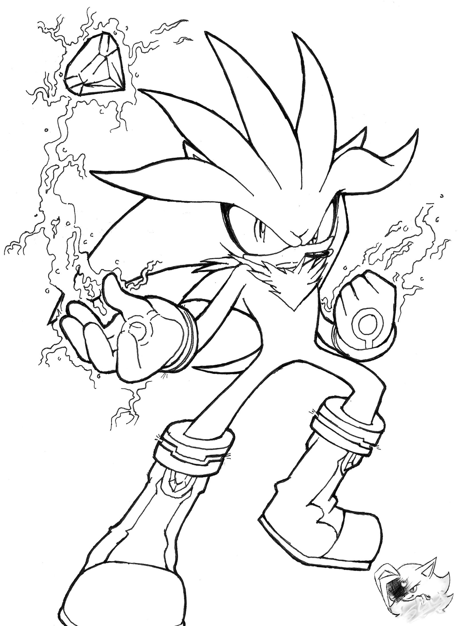 1600x2188 Powerful Silver The Hedgehog Coloring Pages Li