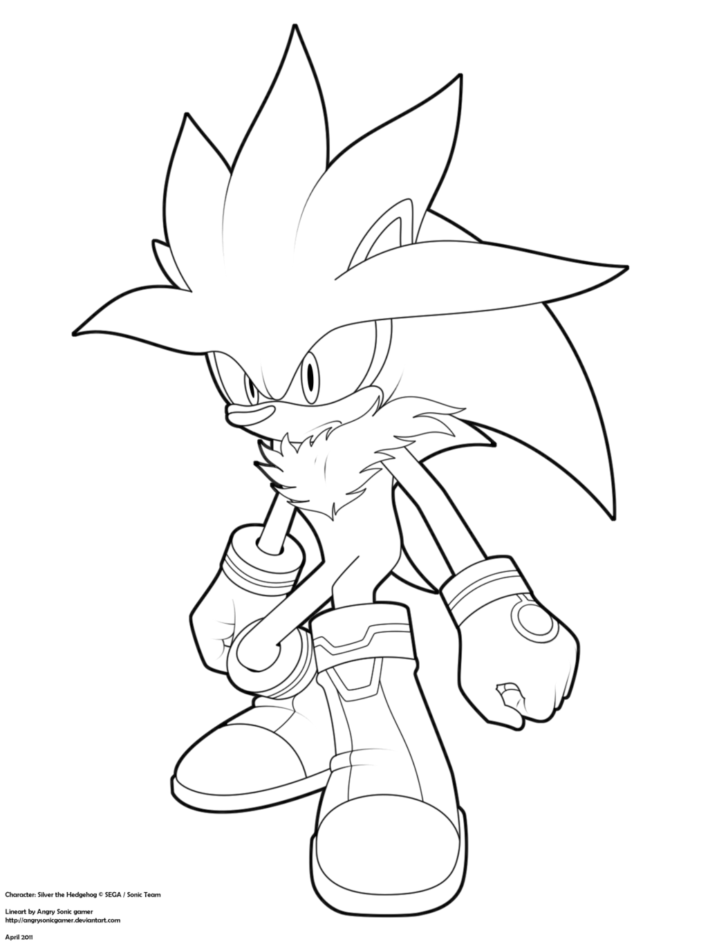 1024x1365 Silver The Hedgehog Coloring Pages