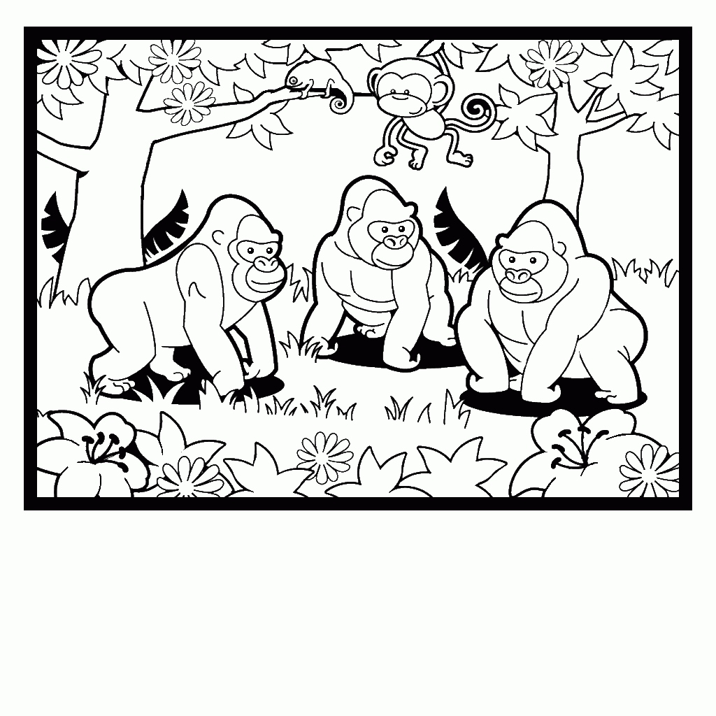 1024x1024 26 Fresh Gorilla Coloring Pages Logo And Design Ideas