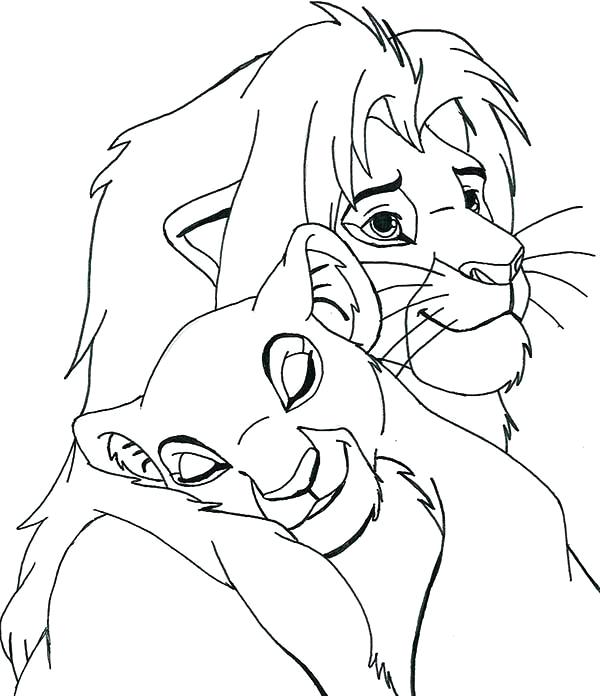 600x696 Nala Coloring Pages With Are Playing Coloring Page Simba And Nala