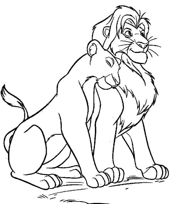 600x716 Simba Nala Coloring Pages Amazing Simba And Nala Coloring Page