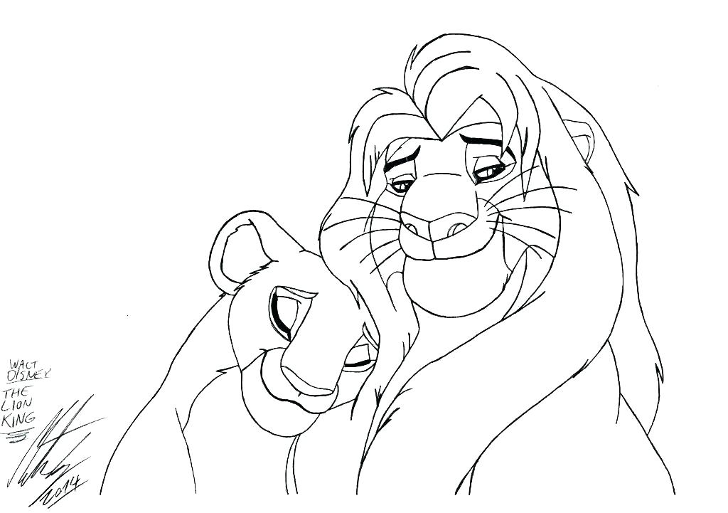 1024x721 Lion King Coloring Pages Simba And Nala Image