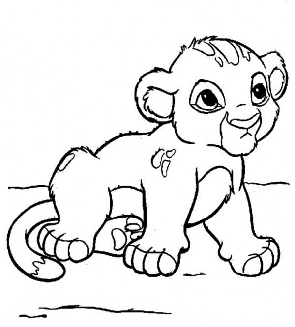 600x666 Cute Little Simba Coloring Page
